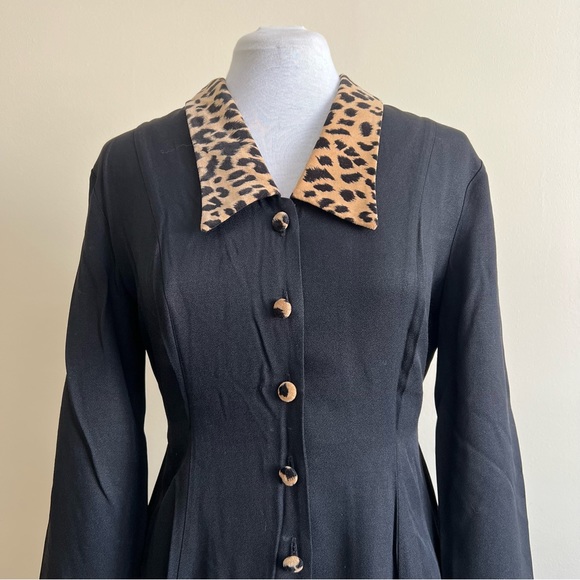 vintage leopard print collar button blouse - Picture 2 of 13